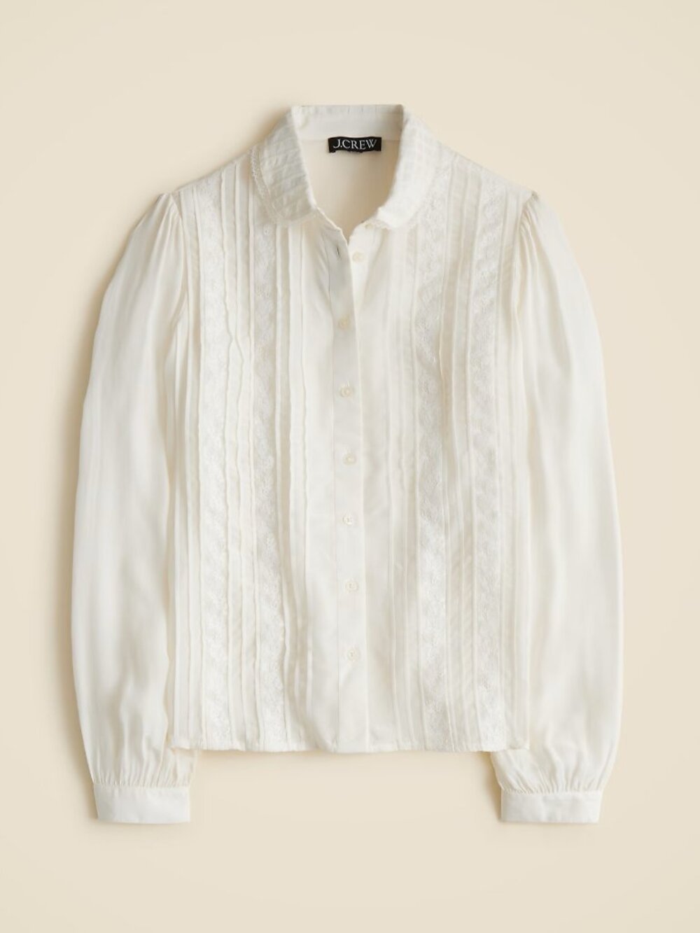 NWT J. Crew Lace-trim button-up shirt with club collar, 4 - Picture 5 of 6